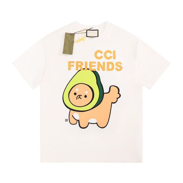 

2023ss spring and summer t shirt pure cotton fabric os version round neck short-sleeved women's men's high-quality men's t sh, Black;brown