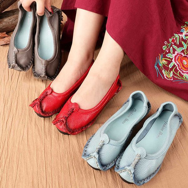 

dress shoes women's soft cowhide shoes 2023 new national style handmade genuine leather flat shoes moccasins female loafers zapatos muj, Black