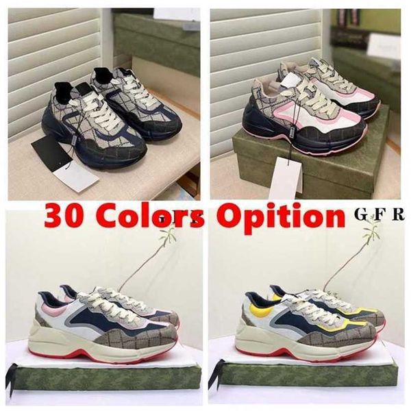

rhyton casual shoes men women designer sneakers 620185 99wf0 4371 vintage sneaker fashion designers shoe chaussures ladies trainers wr6w, Black