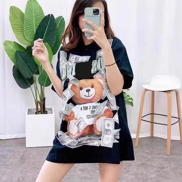 

men's t-shirts cotton tech fleece t shirts toy bear t-shirt mens women designer t-shirts mosichino cottons casual shirt s-5xl bux8, White;black