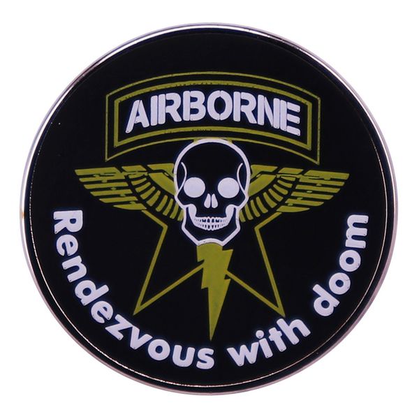 

airborne pin cute anime movies games hard enamel pins collect metal cartoon brooch backpack hat bag collar lapel badges, Blue