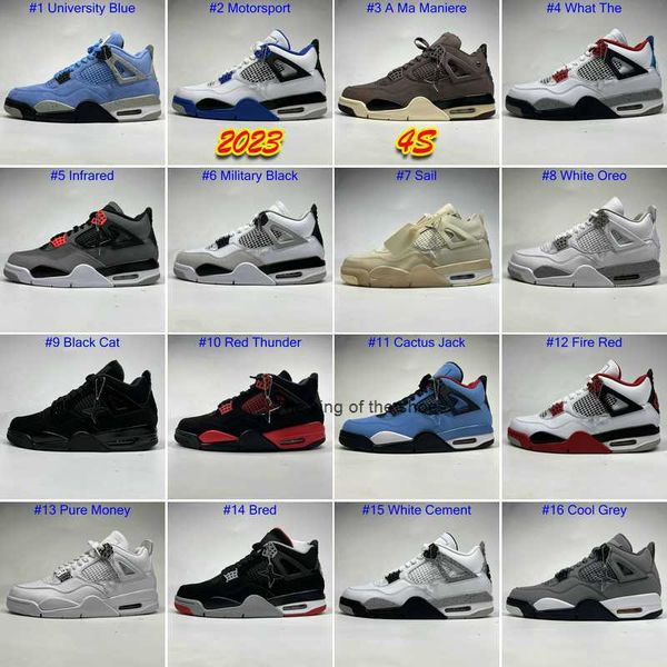 

2023 og 2023 basketball shoes jumpman 4 4s university blue sail violet midnight navy cool grey patent starfish oreo bred black cat dark moch