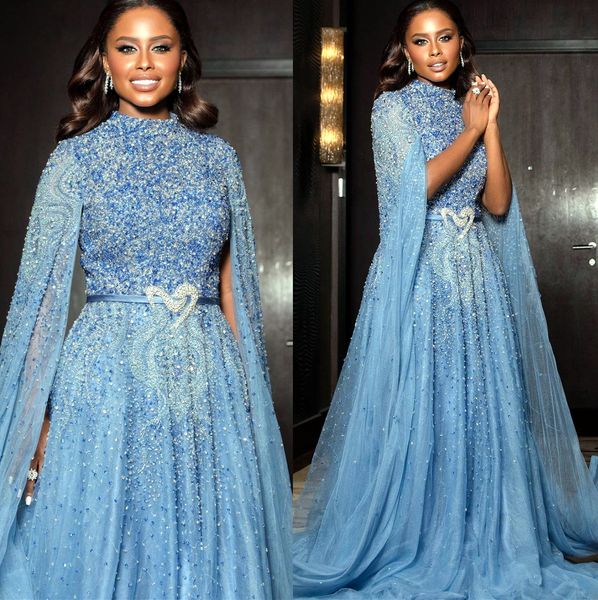 

2023 arabic aso ebi luxurious a-line prom dresses beaded crystals evening formal party second reception birthday engagement gowns dress zj78, Black