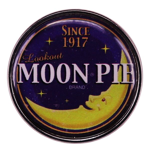 

moon pie brooch cute anime movies games hard enamel pins collect metal cartoon brooch backpack hat bag collar lapel badges, Blue