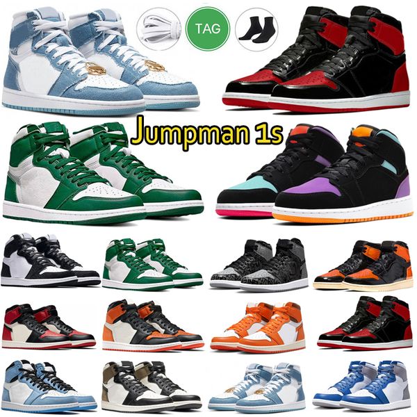 

men women basketball shoes lows 1s flat 1 patent university red dark pine green panda black white mens walking shoe sports jumpman sneakers