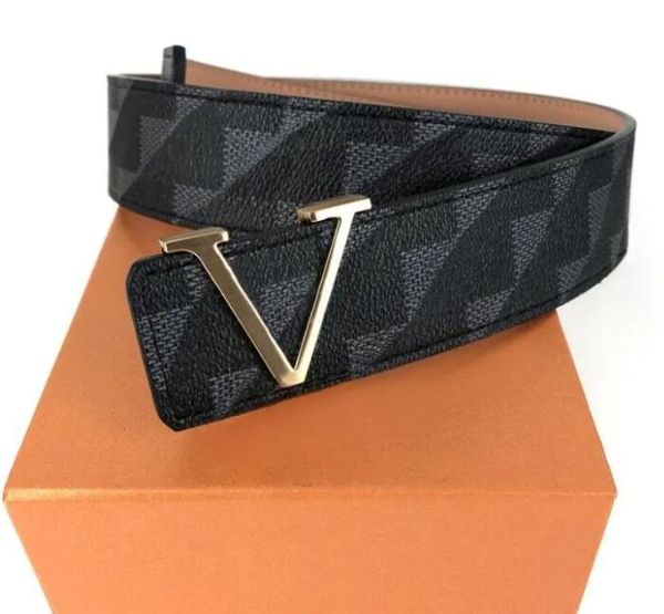 

designer letter keyi belt head layer cowhide smooth buckle black gold buckle lattice luxury double sided lbv luxury brand box 20colors, Black;brown