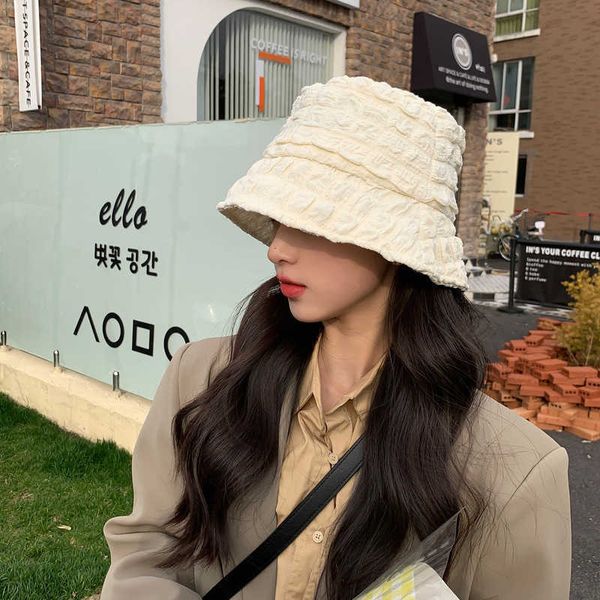 

wide brim hats 2022 spring summer gentle milk fisherman's hat women all-match travel basin hat fashion korean bucket sunshade hat p2303, Blue;gray