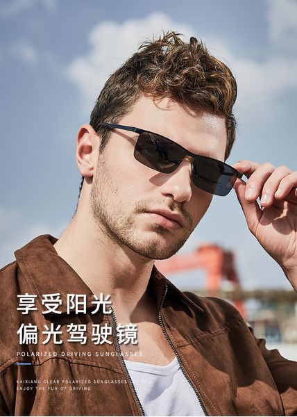 

men 's police sunglasses polarized sunglasses men's driving glasses metal sunglasses driver's driving sunglasses, White;black