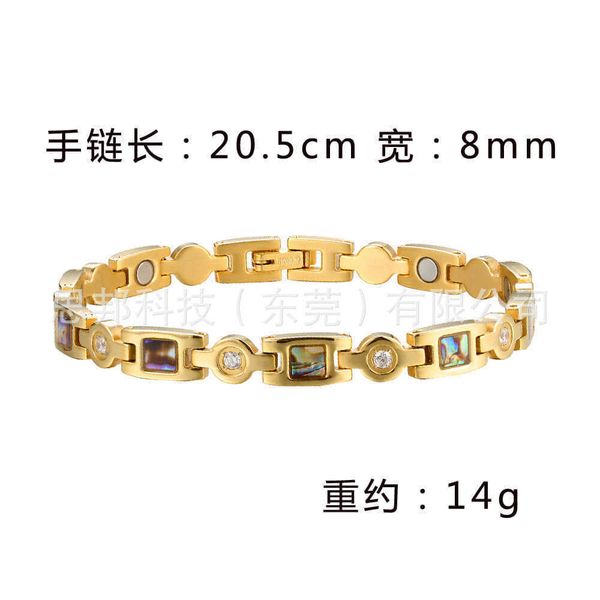 

bracelets jewelry straight pure women's 18k gold zircon creative simple magnetic titanium bracelet, Black