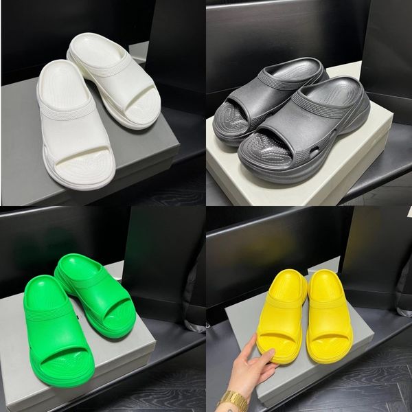 

new fashion slippers luxury designer sandals thick soles outdoor beach shoes letter-first rubber jelly shoes non-slip hole shoes women', Black