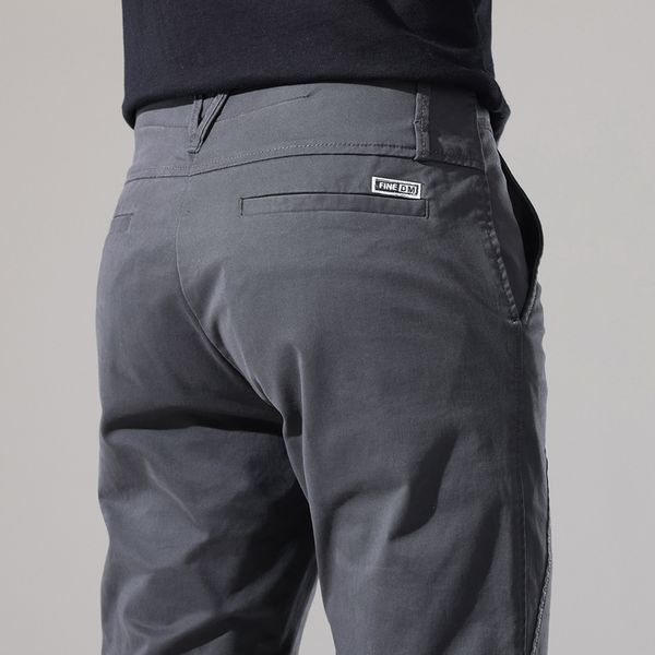 

men's pants men casual pants slim fit stretch spring and autumn arrivals fashion button desinger men's clothing streetwear male tr, Black