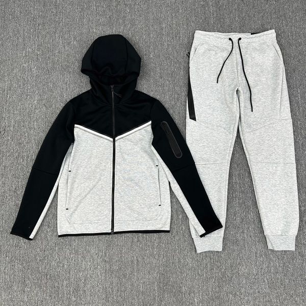 

men's tracksuits 2023 spring men's hooded zipper technology cotton athleisure suit dfgrd 230311, Gray