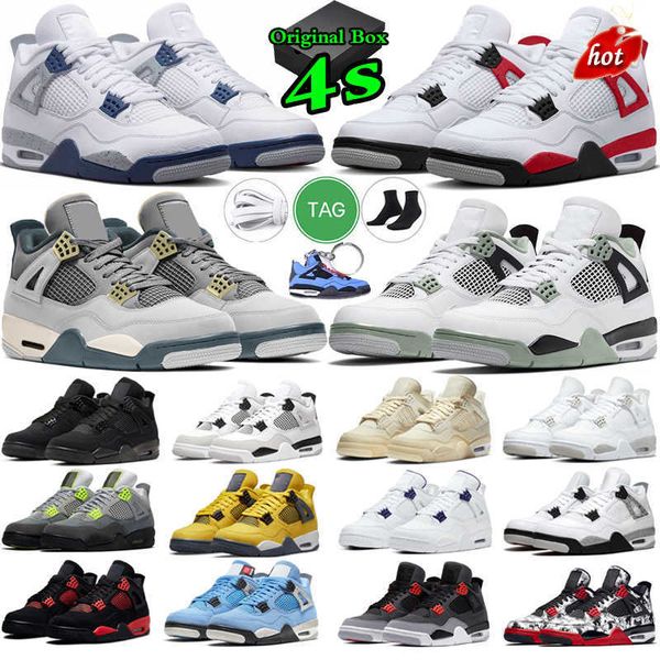 

j4s og og jumpman 4s men women basketball shoes red thunder infrared black cat bred university blue sail cool grey shimmer royalty womens me