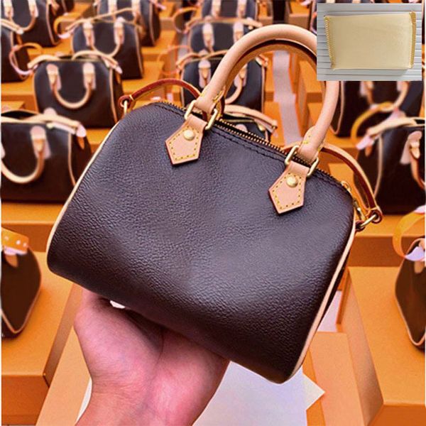 

16x11x9cm classic designer women handbags genuine leather bags female flower ladies handbag mens wallets luxury womens shoulder bag brown fl