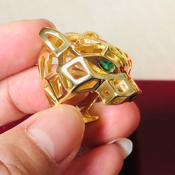 

panthere ring for woman designer for man diamond emerald glasses gold plated 18k t0p official reproductions fashion jewelry luxury premium g, Silver