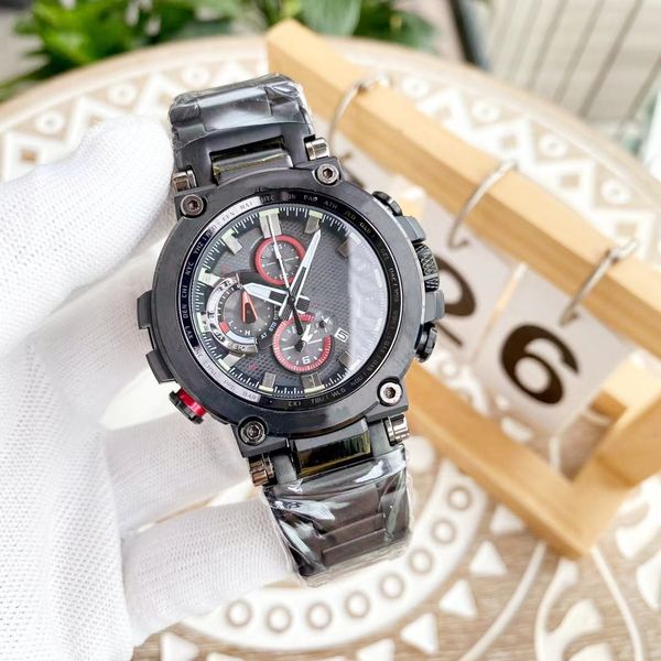

original shock watch gmt-1000 sport quartz watch full function stainless steel world time, large dial compass, Slivery;golden