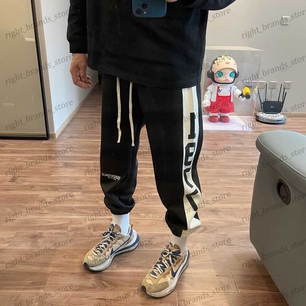 

men's pants fall 2022 new fog1977 side panel plush for men and women wide leg joggers t230311, Black