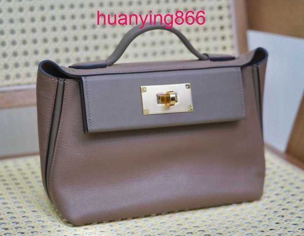 

original edition 8a herms's bags for designer woman 2023 new h family 2424 mini kaili handmade waxed cow leather dumplings portable wom