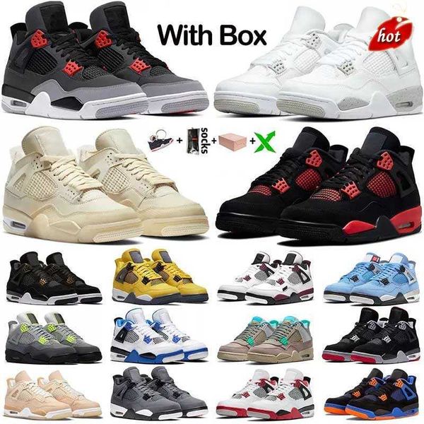 

j4s og jumpman 4 retro basketball shoes 4s black cat universitys blue tour yellow sail kaws purple metallic bred women white oreo designers
