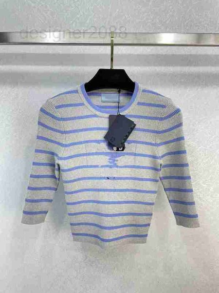 

women's sweaters designer milan runway 2023 new spring o neck short sleeves high end jacquard 7153, White;black