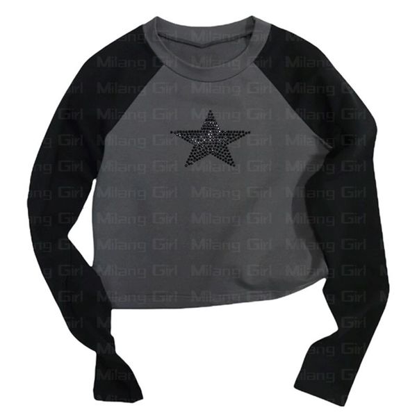 

women's tshirt s stars print women vintage fairy grunge graphic spring t shirts aesthetic clothes cyber y2k slim long sleeve 230311, White