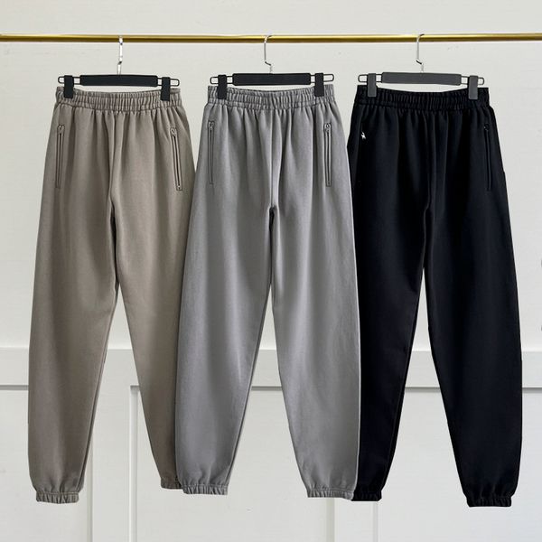 

men's pants solid sweatpants men women pants velvet cotton hip-hop style zipper pocket trousers 230311, Black