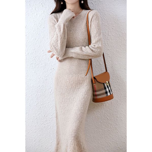 

casual dresses fashion cashmere sweater women s 100 merino wool knitted elegant vintage black dress autumn winter ladies o neck skirts 23031, Black;gray