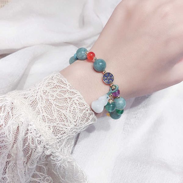 

bracelets fashion bracelet women's new tibetan style gourd jade pulp bracelet link a, Black