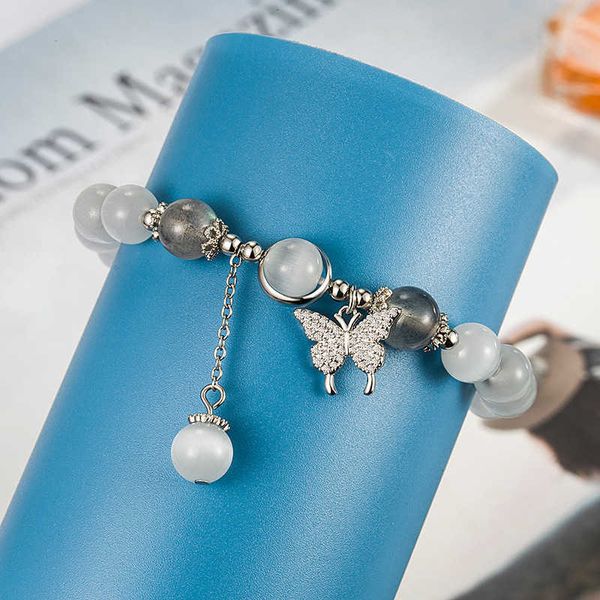 

bracelets butterfly opal women's 2023 new high-grade crystal bracelet light luxury gifts for girlfriends link a, Black