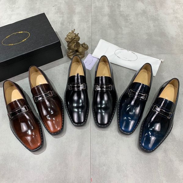 

p6/10model slip-on crocodile elegant loafers luxury dress shoes designer split leather casual fashion driving travel vacation zapatos de hom, Black
