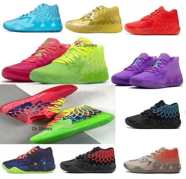 

womens lamelo ball mb 01 basketball shoes rick morty red green galaxy purple black red blue queen buzz kids melo sneakers tennis with box