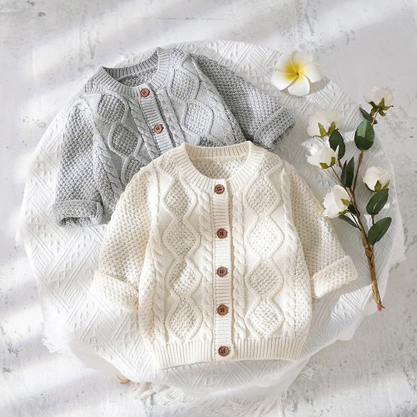 

cardigan baby sweaters clothes autumn casual long sleeve born infant boys girls solid knitted jackets winter warm toddler button coats 23031, Blue