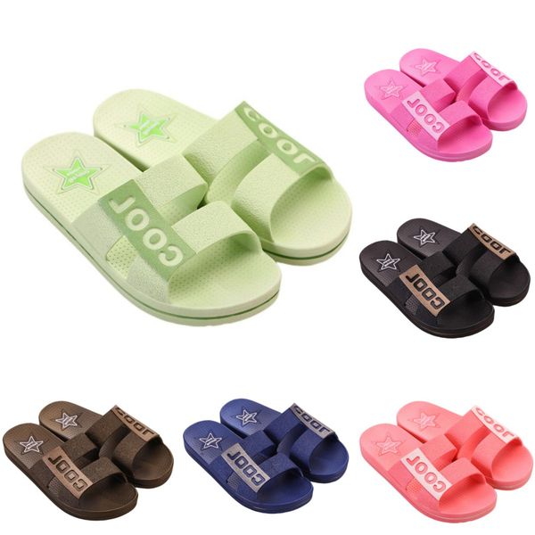 

slippers women men shoes beach coast dark blue bathroom dark green breathe indoor outdoor antiskid sandal size 36-45, Black
