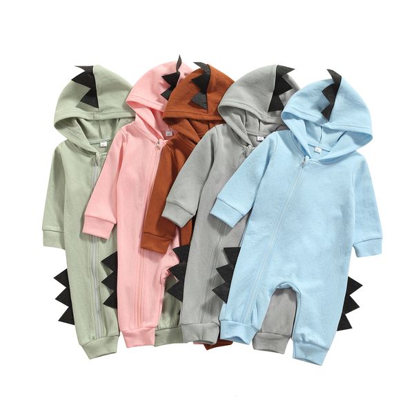 

rompers citgeett autumn infant baby boys girls solid color romper tassels long sleeve zip-up hooded jumpsuit spring clothes 230311, Blue