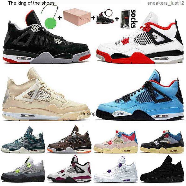 

j4s og2023 og jumpman 4 4s mens shoes womens basketball shoe bred fire red black cat travis sail court purple trainers sneakers