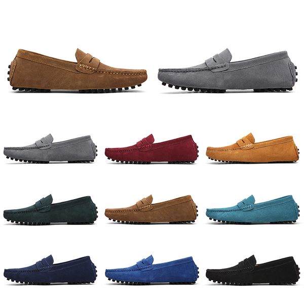 

mens women outdoor shoes leather soft sole black red orange blue brown orange comfortable sneaker 041