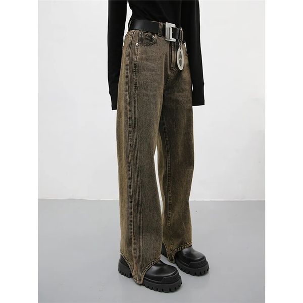 

women's jeans brown summer womans jeans high waist denim trouser baggy streetwear arc design ladies vintage wide leg straight loose jea, Blue