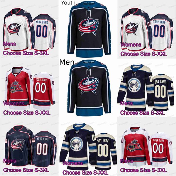 

columbus blue jackets hockey jerseys 13 johnny gaudreau 29 patrik laine 50 eric robinson 7 sean kuraly 52 emil bemstrom 59 yegor chinakhov 2, Blue;black
