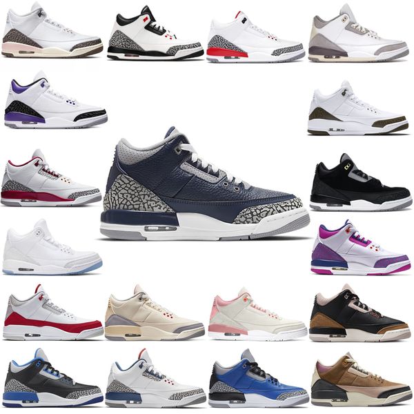 

3s mens retro basketball shoes jumpman 3 burgundy green bean racer blue unc oreo black metallic aqua mars for her men outdoor sports trainer