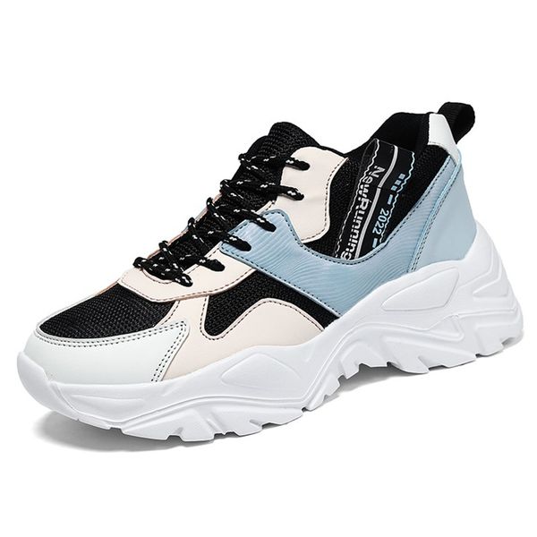 

casual shoes spring new thick soles increase popular sports dad shoes women's fashion versatile breathable single shoe soft soles trend, Black