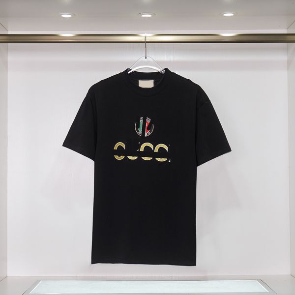 

2023 bu summer mens gu designer t shirt casual man womens tees with letters print short sleeves sell luxury men hip hop clothes s-xl, White;black