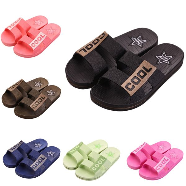 

slippers soft pink orange women men shoes beach coast brown bathroom indoor antiskid sandal size 36-45, Black