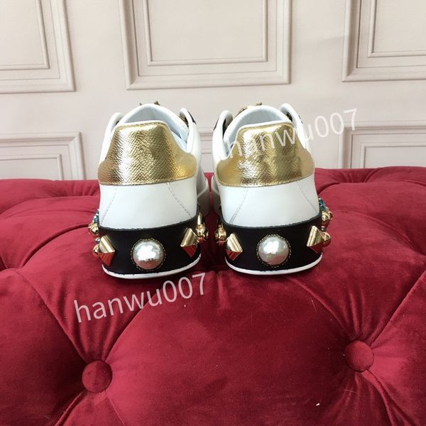 

2023 new womans men white casual shoes desiger genuine leather lace up round toe trainers sneakers runway athletic sport running tennis shoe, Black
