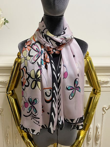 

women's square scarf scarves shawl 100% silk material pint letters flowers pattern size 170cm - 65cm, Blue;gray