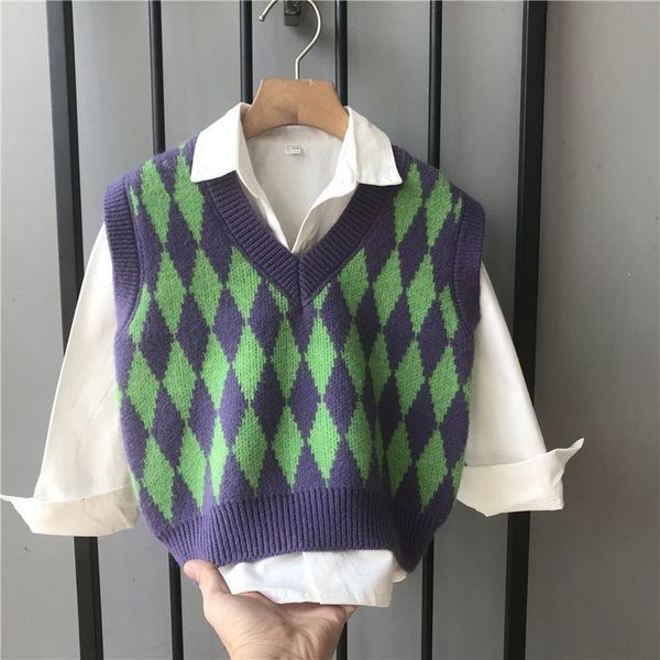 

cardigan autumn spring kids boy sweater vest children clothing plaid stitching coat baby kid cotton thick boys 230310, Blue