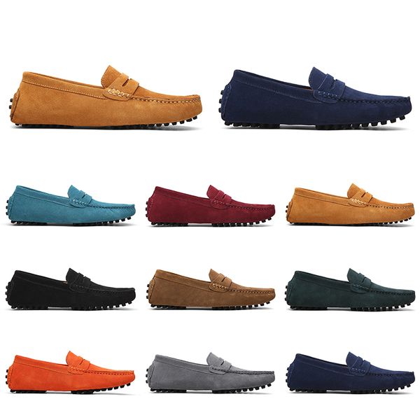 

mens women casual shoes leather soft sole black red orange blue brown comfortable outdoor sneaker 003