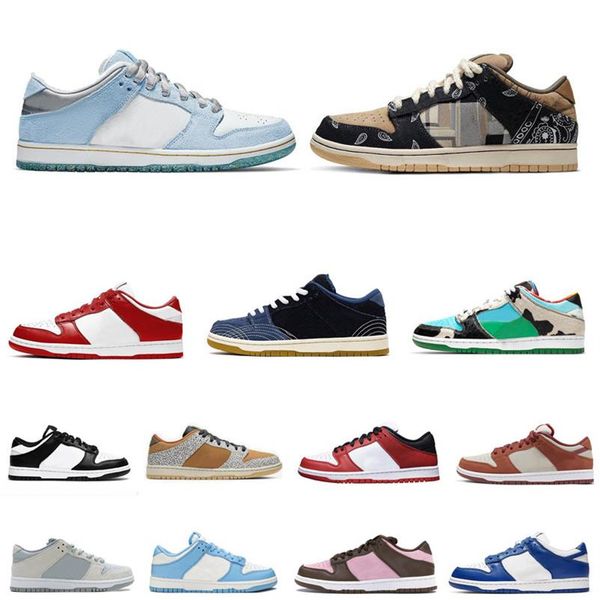 

2021 highest quality men and women s sb dunks low -shoes chunky bear medicom travis scotts orange civilian casual sports runni2956