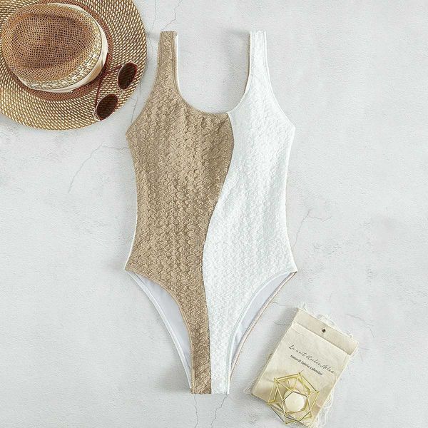 

monokinis designer luxury solid color triangle one piece swimsuit women's straight hair, Black