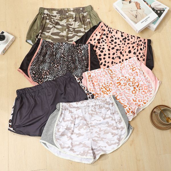 

women s short athletic leopard gym running geometric animal print lined inseam spring short 230311, White;black