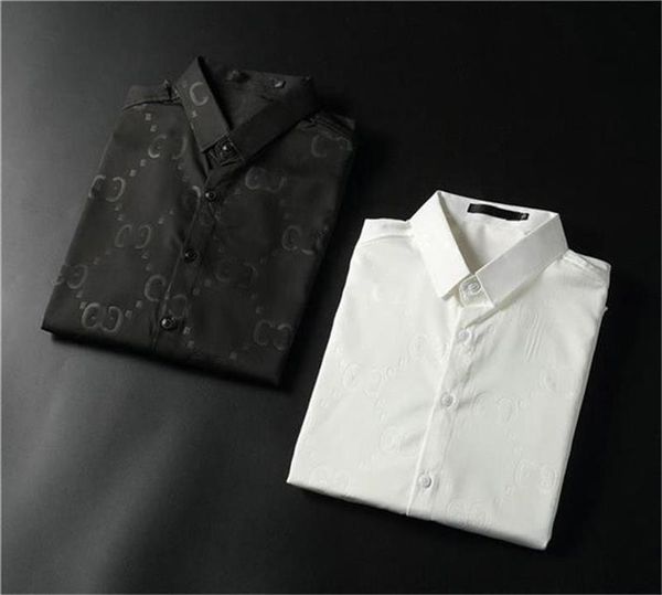 

designers mens lb dress shirts business fashion casual shirt brands men shirts spring slim fit chemises de marque pour hommes -3xl, White;black